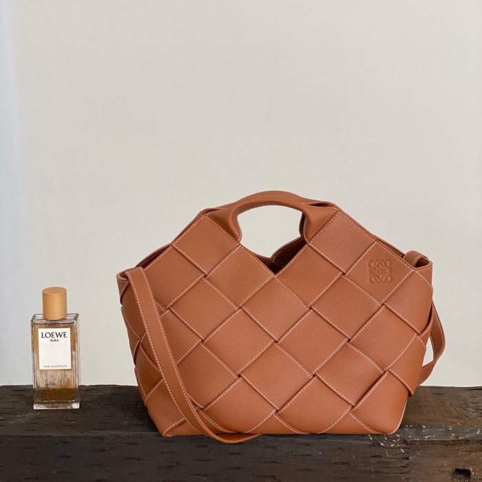 LOE bag Woven Basket Gingham size:38*20*18cm/66081 Women's Bags, Loewe Bags image