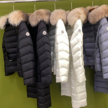 Women's medium length fox fur down jacket